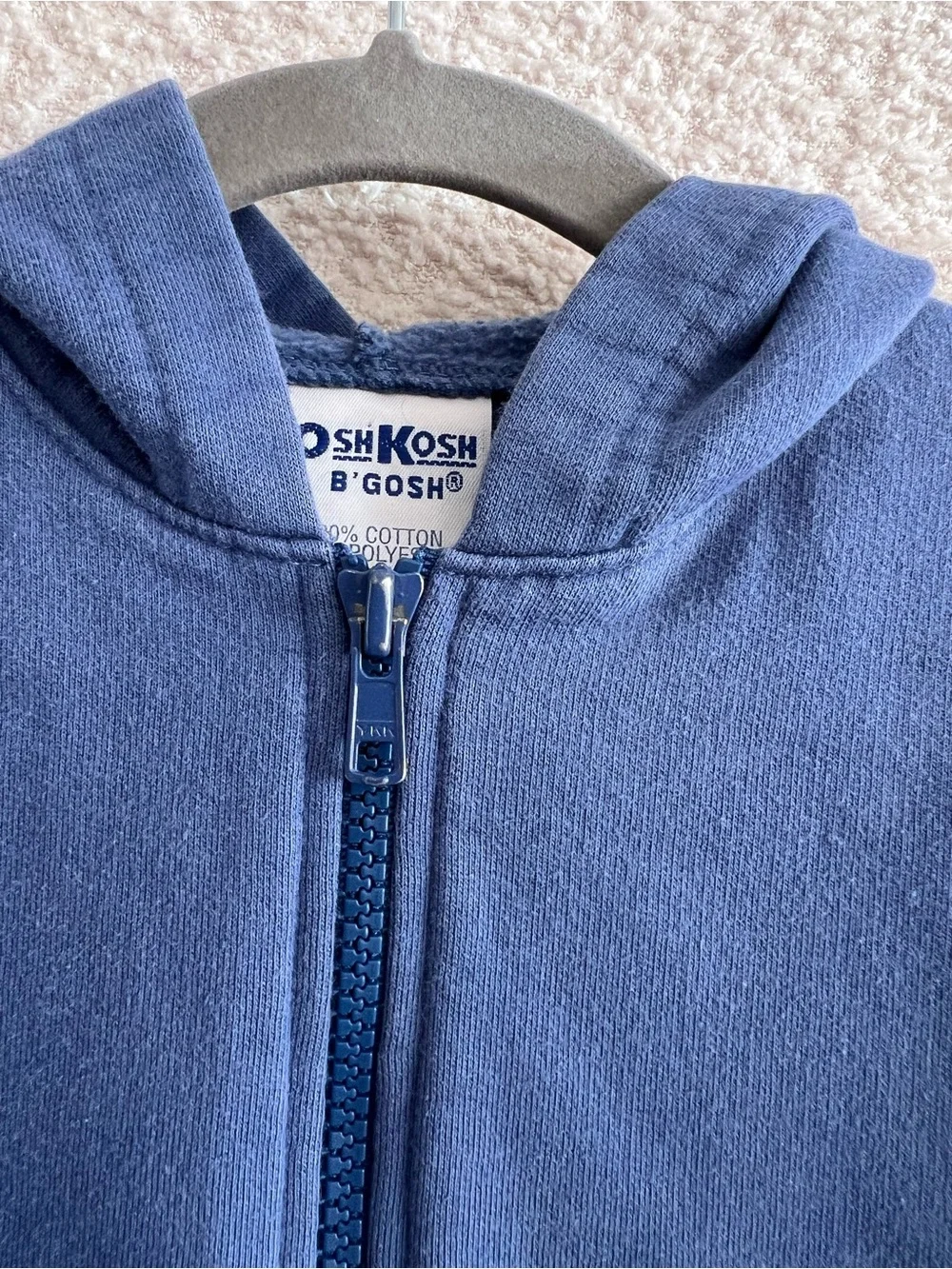 OshKosh Zip Up Vintage Toddler Sweatshirt Blue Hoodie Size‎ 4T